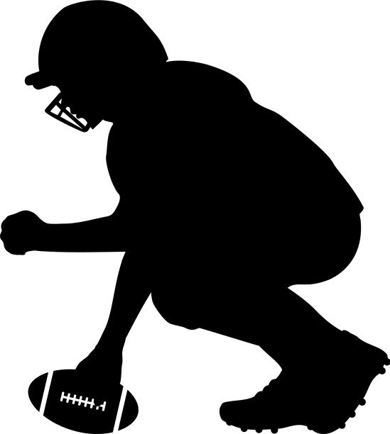 剪影美式足球运动员男孩的象征图片下载