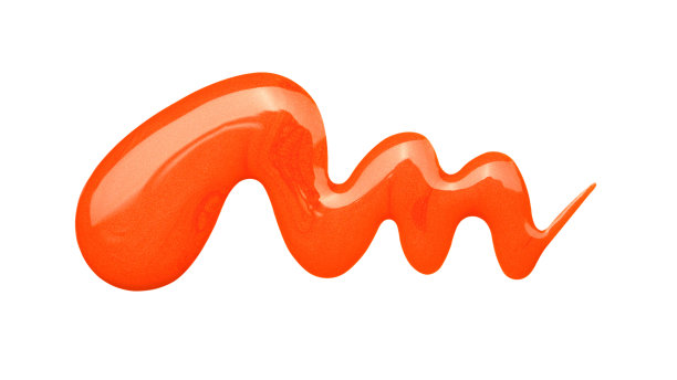 在白色背景上涂抹橙色指甲油图片下载