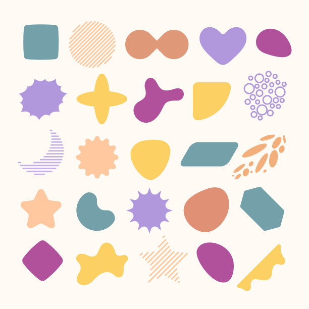 一套不同的几何形状在一个现代图片下载