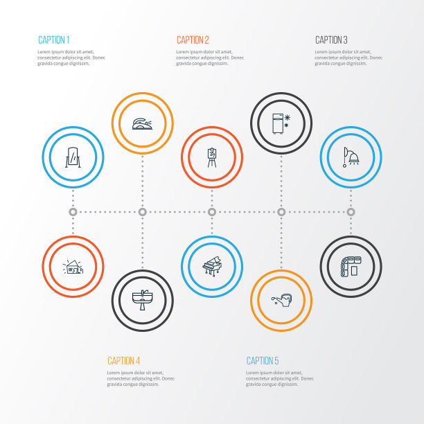 房子的图标线条风格设置与铁地板镜子图片下载