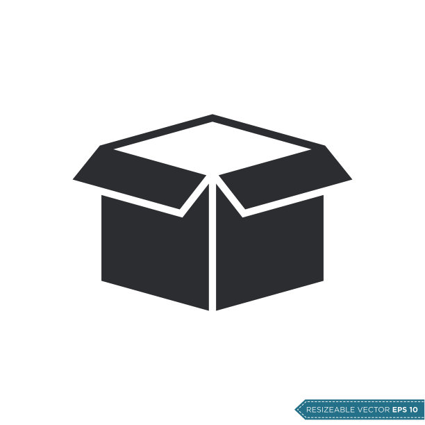 盒子包装图标矢量模板平面设计图片下载