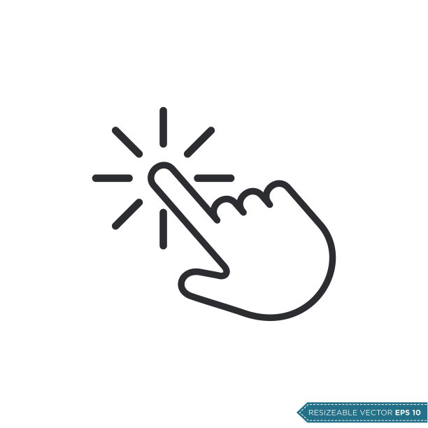 点击指针图标矢量模板平面设计图片下载