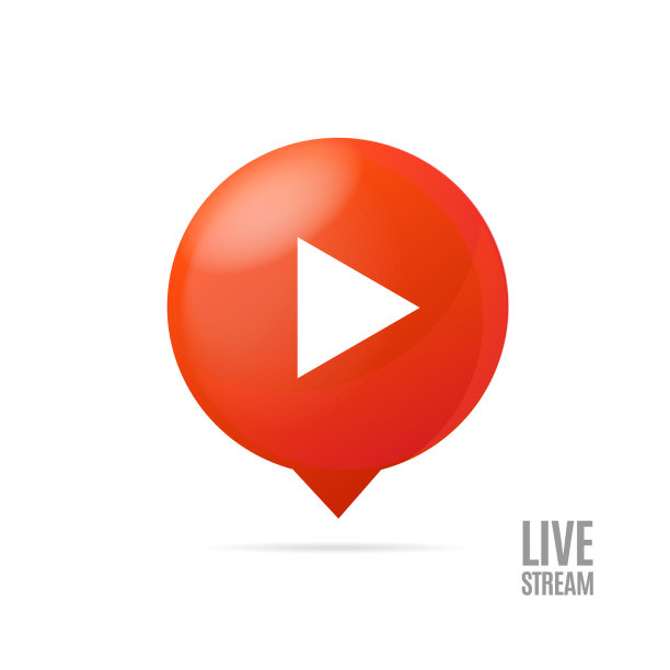 逼真的3d细节红色气泡播放按钮图片下载