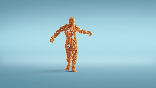 3D渲染的泡泡人跳舞精力充沛图片下载