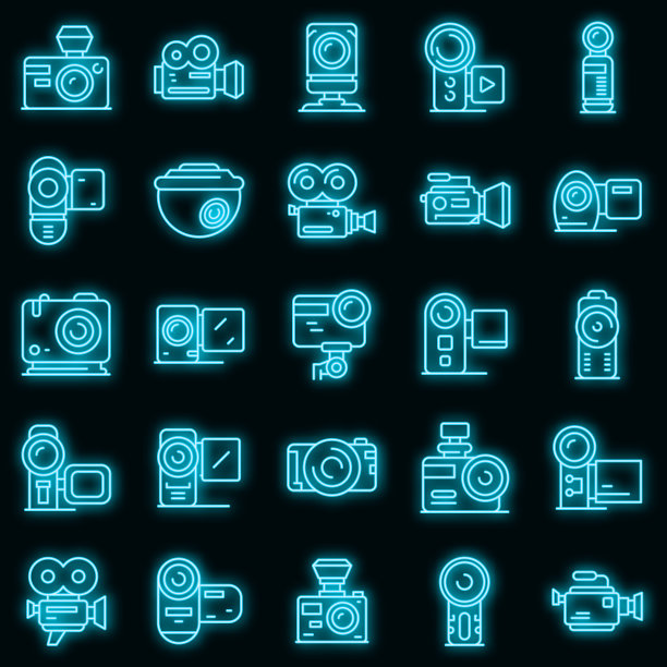 摄像机图标设置为霓虹灯图片下载
