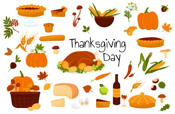 感恩节的一套菜，蔬菜图片下载