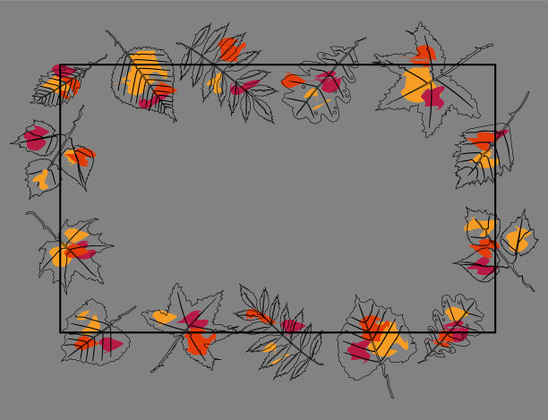一张用秋叶装饰的广告海报图片下载