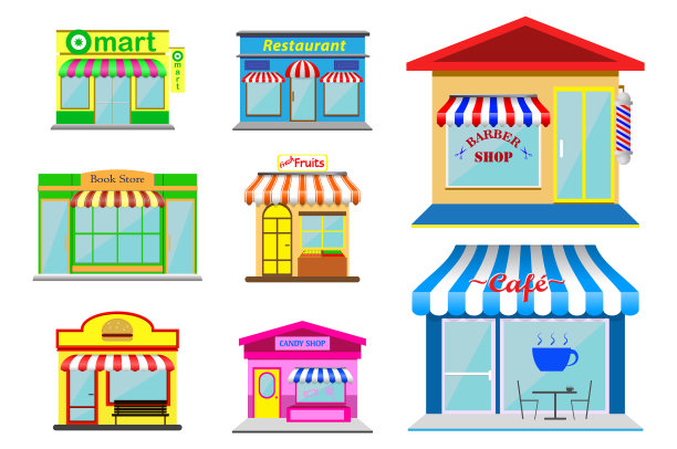 条纹遮阳篷或前铺有遮阳篷图片下载