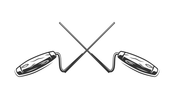 两个抹刀封闭孤立的白色背景图片下载