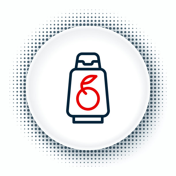 线瓶洗发水图标隔离在白色背景。色彩斑斓的轮廓的概念。向量图片下载