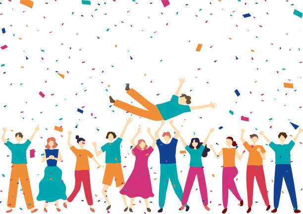 很多人会把某人扔到空中以表示胜利
平的风格的人图片下载