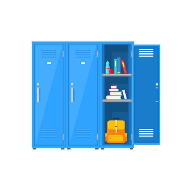 开放学校储物柜矢量图标插图图片下载