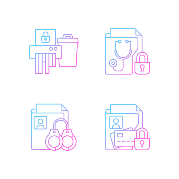 信息灵敏度梯度线性矢量图标集图片下载