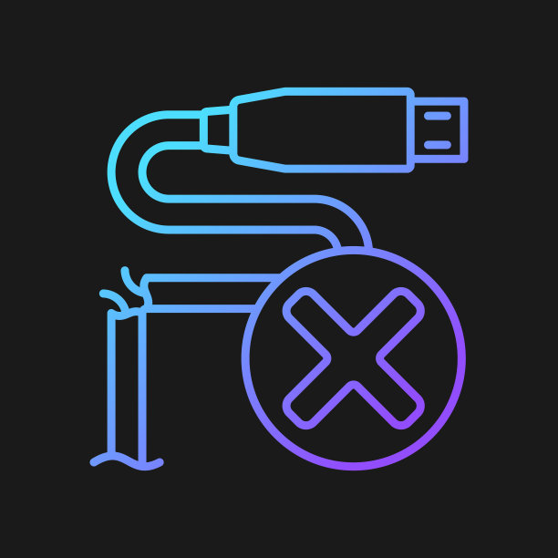 不要使用破裂的电缆梯度矢量手册标签图标为黑暗主题图片下载