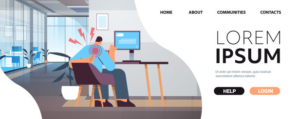 商人在工作场所患肩伤图片下载