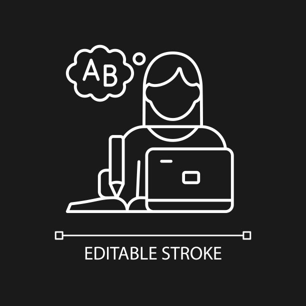 文案白色线性图标为黑暗的主题图片下载