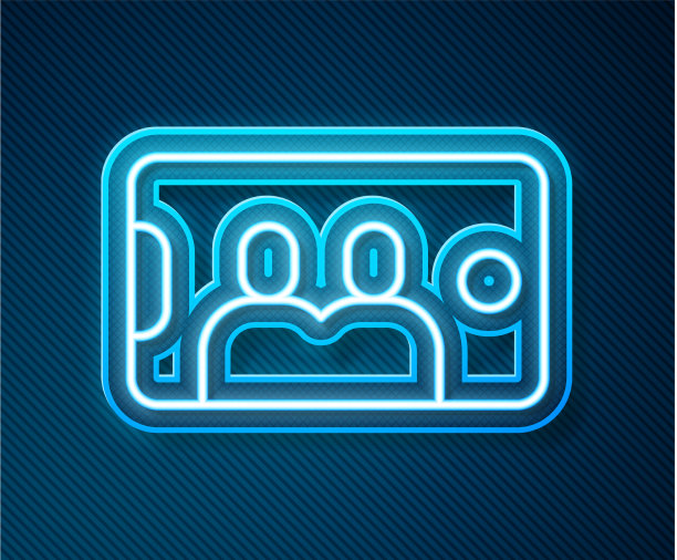 手机上闪烁的霓虹灯自拍图标图片下载