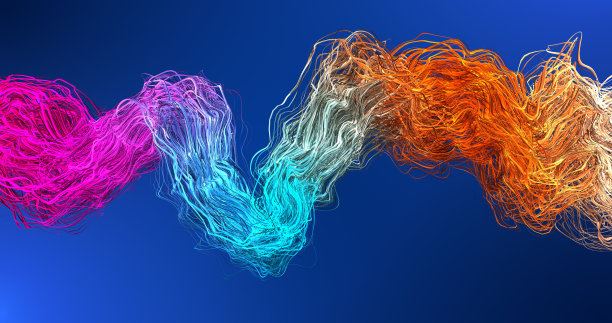 平滑波浪形抽象三维形状缓慢移动和旋转。图片下载