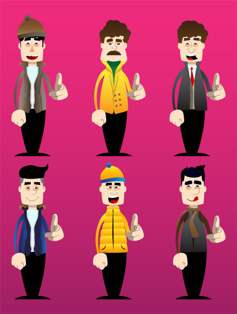 穿着冬天服装的男人用手指着观众。图片下载