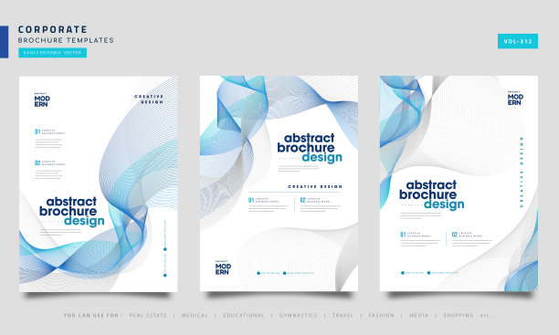 封面设计模板的收集。黄金线抽象背景。为目录，小册子，海报，投资组合的封面模板。矢量插图。图片下载