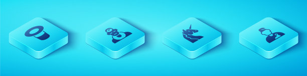 设置等距魔法帽巫师和术士图片下载