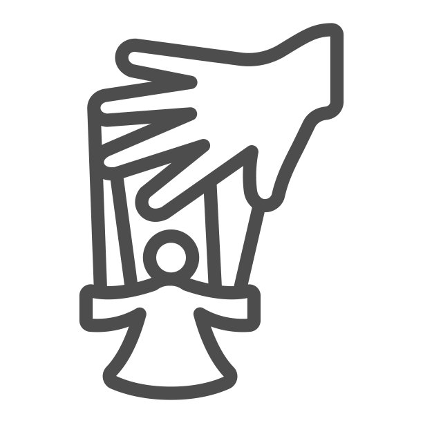 手的木偶戏和木偶线图标，剧院概念，木偶剧院矢量标志在白色背景上，轮廓风格图标的移动概念和网页设计。矢量图形。图片下载