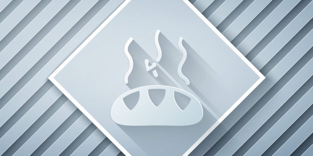 剪纸捐赠食物图标孤立在灰色背景。纸艺术风格。向量图片下载