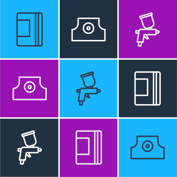 设置线条和螺旋笔记本喷漆枪图片下载