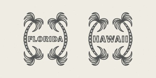 一套彩色插图的手掌，文本与垃圾纹理的背景。图片下载