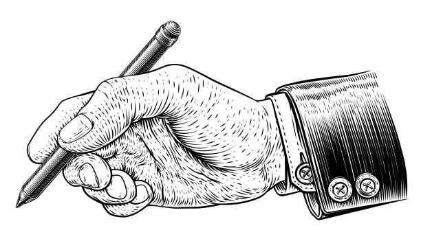 铅笔手套装古董蚀刻木刻版画图片下载