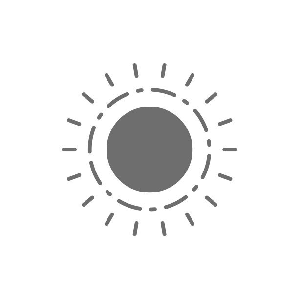 太阳热夏天灰色图标孤立在白色图片下载