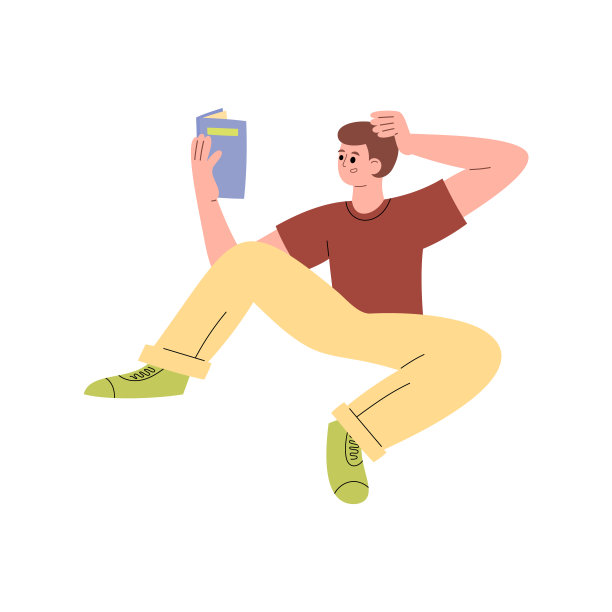 人热衷于阅读，平面漫画矢量插图孤立。图片下载