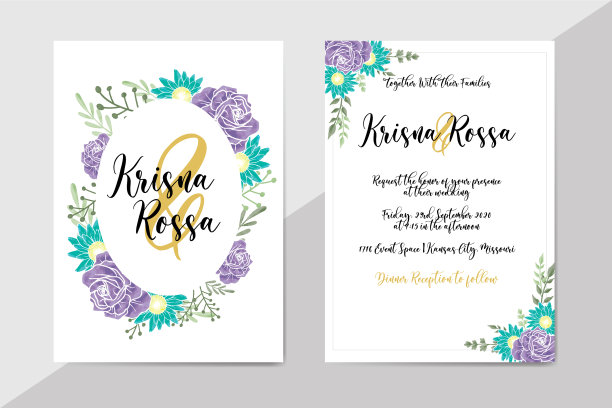 婚礼卡片，玫瑰花瓣图片下载