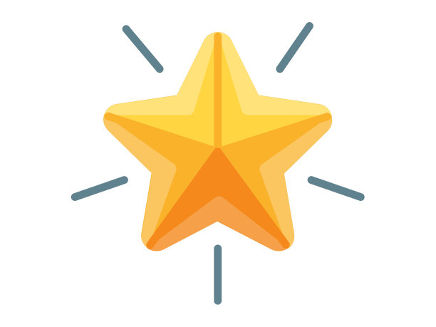 星形徽章单一孤立的图标与平的风格图片下载