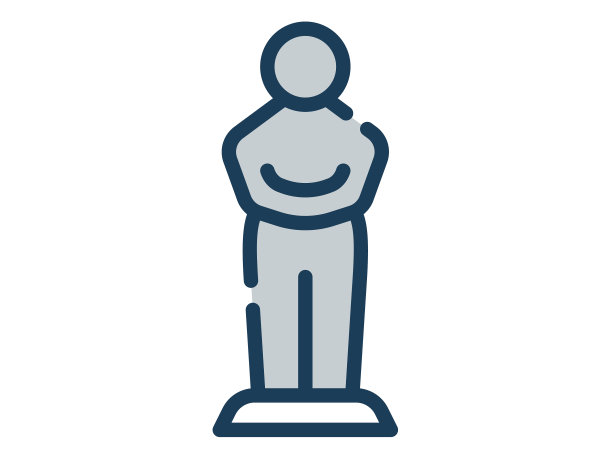 奥斯卡奖单一孤立的图标与dash或图片下载