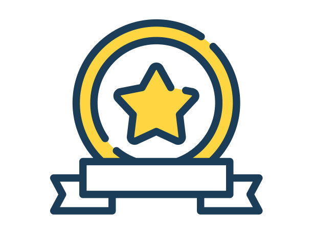 获奖标签单孤立图标与破折号或图片下载