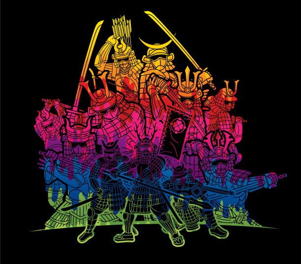 武士们用武器行动图片下载