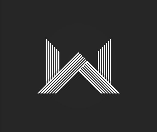 字母w行标志白色条纹图片下载