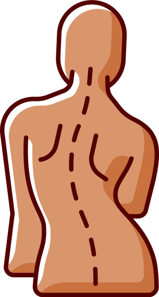 脊柱侧弯RGB彩色图标图片下载