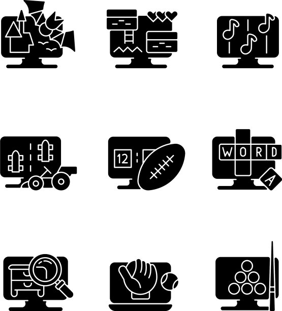 在线模拟器的黑色字形图标设置为白色图片下载