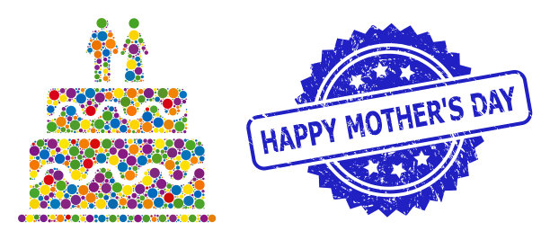 橡胶母亲节快乐印章印章亮堂图片下载