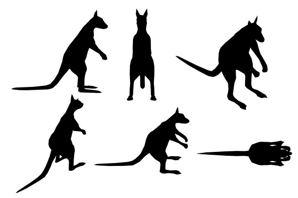 设置与剪影的袋鼠在不同图片下载