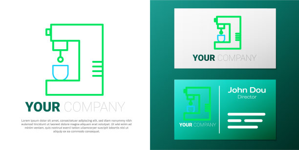 线咖啡机图标隔离白色图片下载