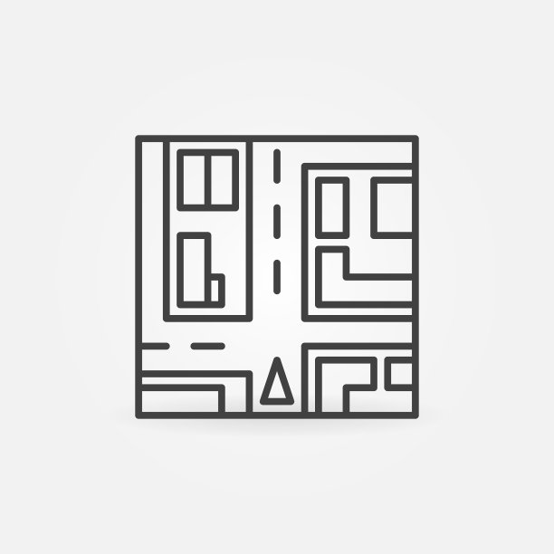 汽车导航概念图标在细线图片下载