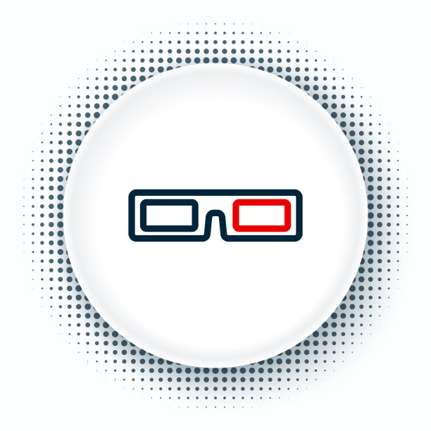 线电影眼镜图标隔离在白色图片下载