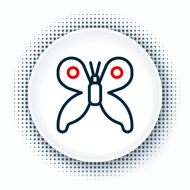 线蝴蝶图标孤立在白色背景图片下载