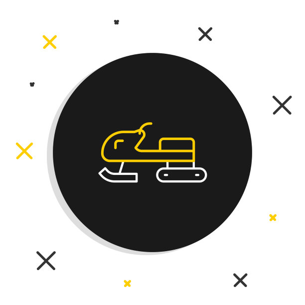 线雪地车图标孤立在白色背景图片下载