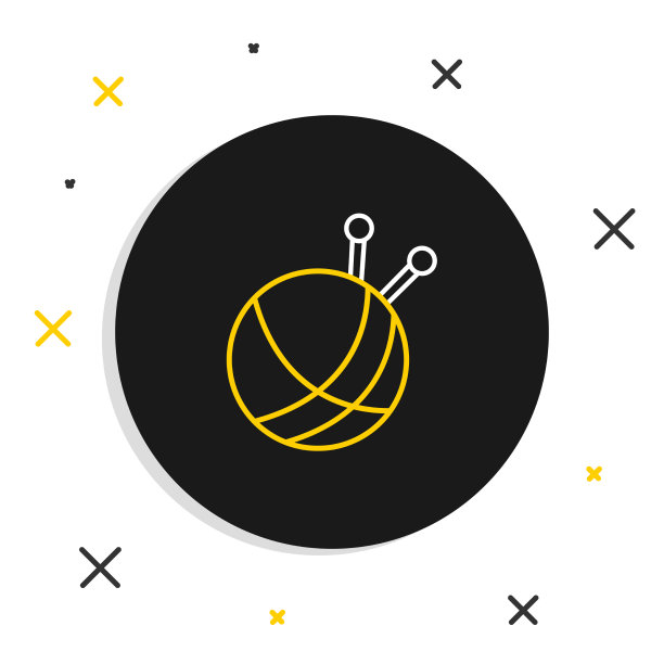 线纱球与针织针图标孤立图片下载