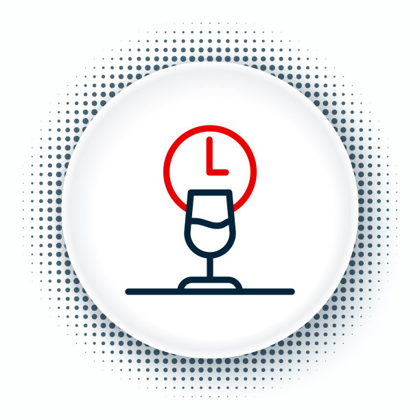 行葡萄酒时间图标隔离在白色背景图片下载
