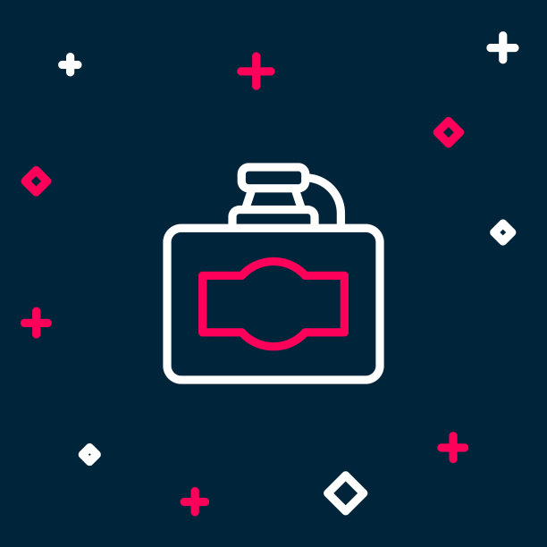 线纸盒酒图标孤立在蓝色图片下载